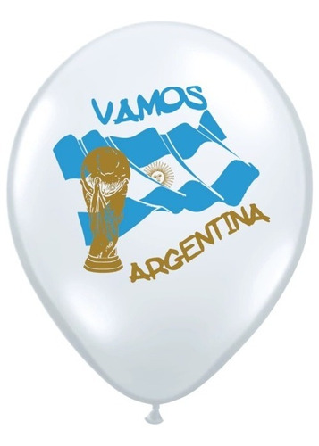 Globos Impresos De 12  Motivo Vamos Argentina  X 25