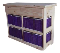Comprar Organizador Canastero De 4 Canastos De Mimbre + 2 Cajones