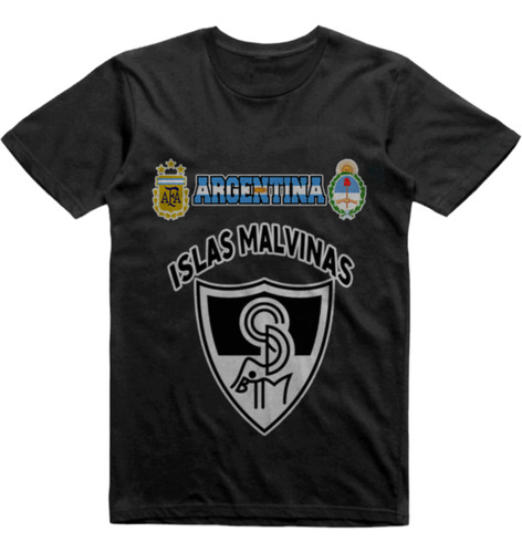 Remera Algodon Negra Club Islas Malvinas General Güemes