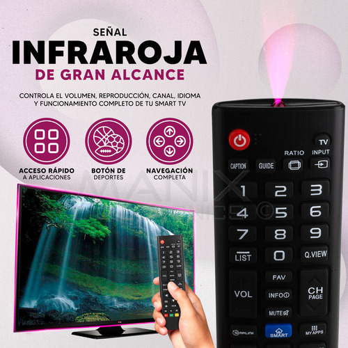Control Compatible Con LG Pantallas Akb73715692 Smart Tv