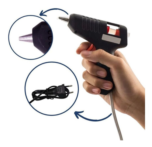 Imagem 3 de 6 de Pistola Cola Quente Bivolt 20w Mini Revolver Cola Quente
