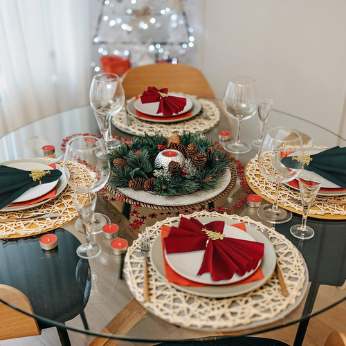 Juego De 16 Servilleteros De Navidad, Incl. 8 Servilleteros