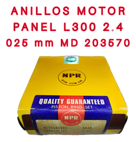 Anillos Motor 025mm  Mitsubishi Panel L300 2.4 P14 