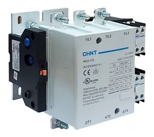 Contactor Eléctrico Chint 115amp Bobina 220v Modelo Nc2-115