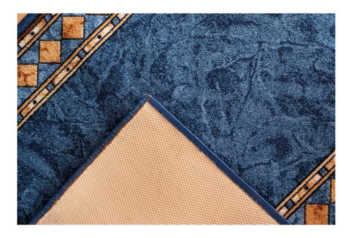 Imagen 3 de 3 de Alfombra Pasillo Con Diseño Azul Tamaño S