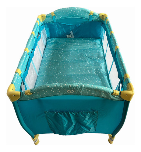 Cuna Corral Vaquita Plegable Con Cambiador Trendy Kids Azul Azul Vaquita