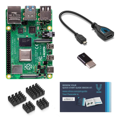 Vilros Raspberry Pi 4 8gb Con Adaptadores Usb-c Y Micro Hdm.