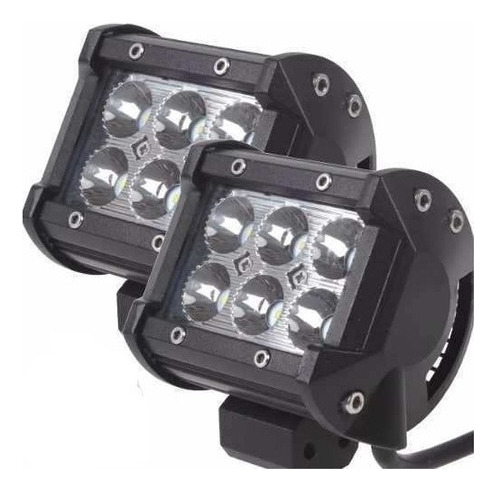 Pack 2 Focos Led Neblinero Spot De 4 PuLG 18w Con 6 Led 