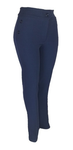 Pantalón De Vestir Dama Recto Casual Elegante Mod 7 Botones