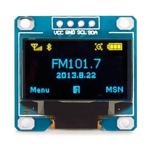 Modulo Display Oled 0.96 I2c Azul Amarelo Lcd  128x64