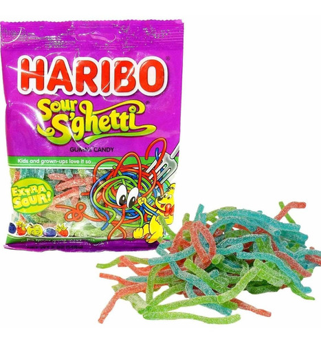 Haribo Sour Sghetti Gummi Candy, 5 Oz, (pack De 2)
