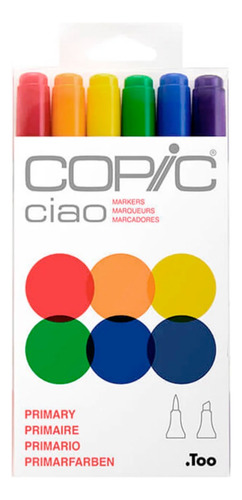 Set 6 Marcadores Primary Colores Primarios - Copic Ciao