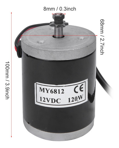 My6812 120w Pequeño Motor Cepillado Con Polea De Correa Para