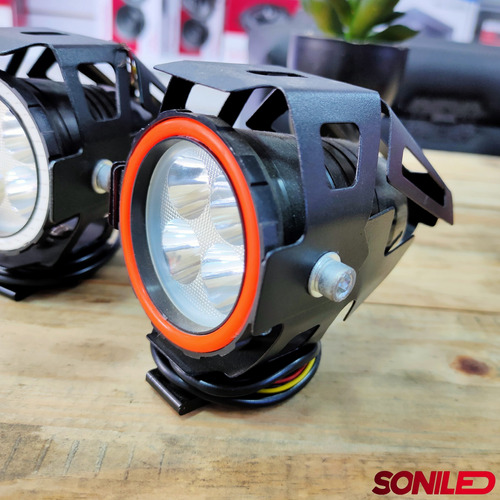 Par Exploradora Moto Led 8000lm Ojo De Angel  + Switch  4led