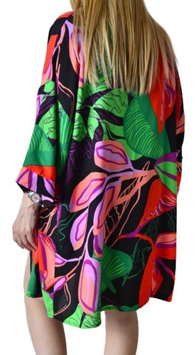 Imagen 5 de 5 de Conjunto Kimono Estampado + Short Mujer The Big Shop
