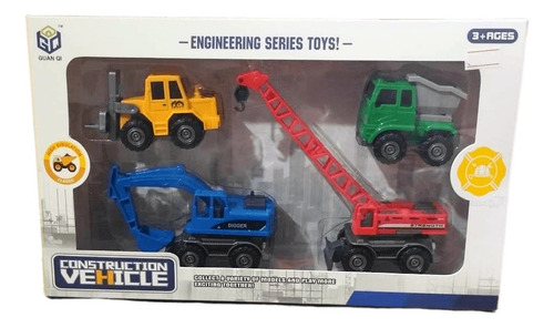 Set De 4 Vehículos De Construcción