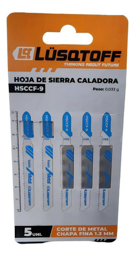 Hoja De Sierra Caladora Metal Chapa Fina X5 Lusqtoff Hsccf-9