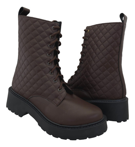 Botas Botines Mujer Combat Boots Raul Coss 11-0806 Cafe