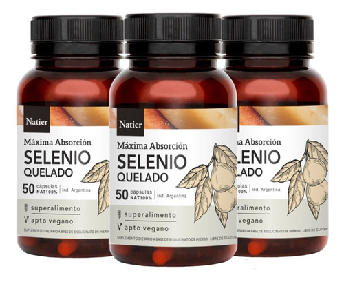 Selenio X3 Natier Piel Saludable 50 Cap C/u