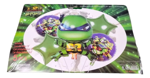 Kit De 5 Globos Metálicos Tortugas Ninja