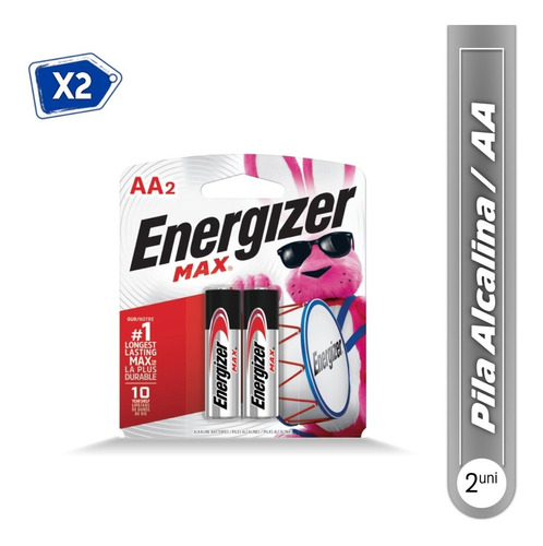 Pila Alcalina Aa 2 Unds Alkaline Energizer 2 Pack