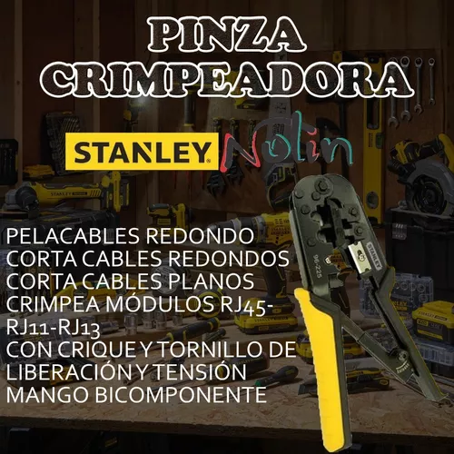 Pinza Crimpeadora Alicate Pela Cable 3 En 1 Stanley 96225