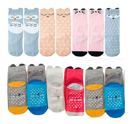 Calcetines Antiderrapantes De Algodon Blue Oferta 6 Pares