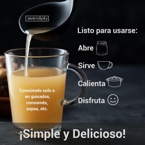 Caldo De Huesos Orgánico 12 Pzas Pavo Bone Broth Serendipity