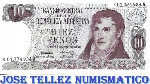 Bottero 2353 10 Pesos Ley 18188 Reposicion F1 Aunc Palermo