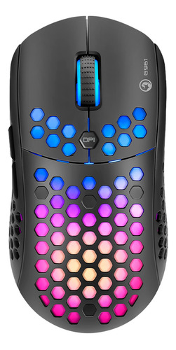 Mouse Gamer 6 Botones 12000 Dpi Luz Led Colores Rgb Panal