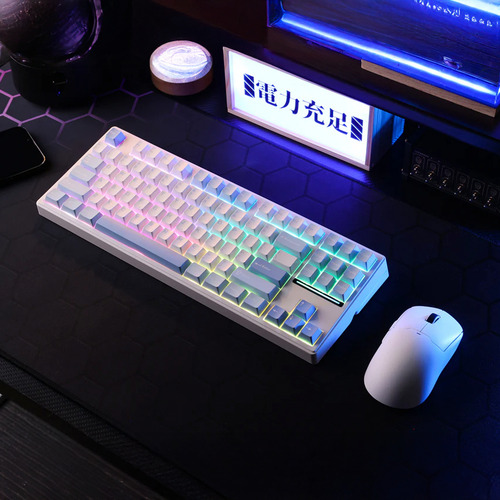 Teclado Mecanico Mchose K87 Azul Switch Icy Creamsicle Teclado Azul Mck874 Idioma Inglés Us