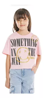 Playera Manga Corta Nirvana C&a De Niña