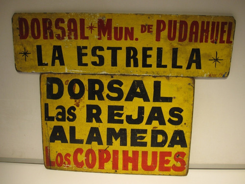 Letrero Antiguo ,dorsal.