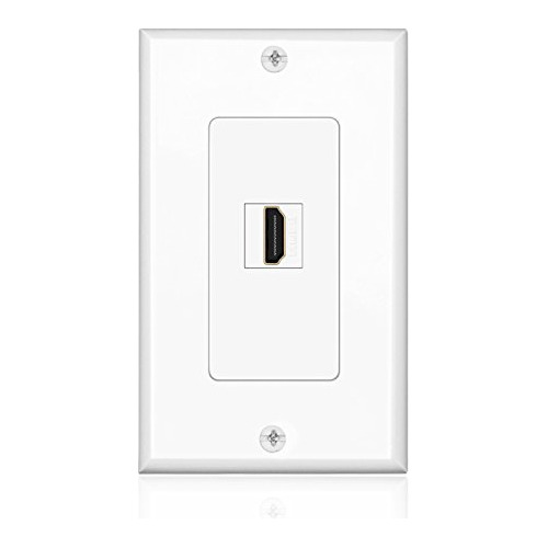 Hdmi Wall Plate (1 Port, White) Hdmi Face Plate Socket Inser