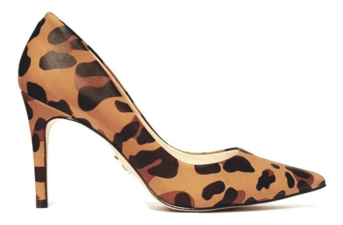 Scarpin Feminino Bico Fino Salto Alto 9cm Estampado Carrano