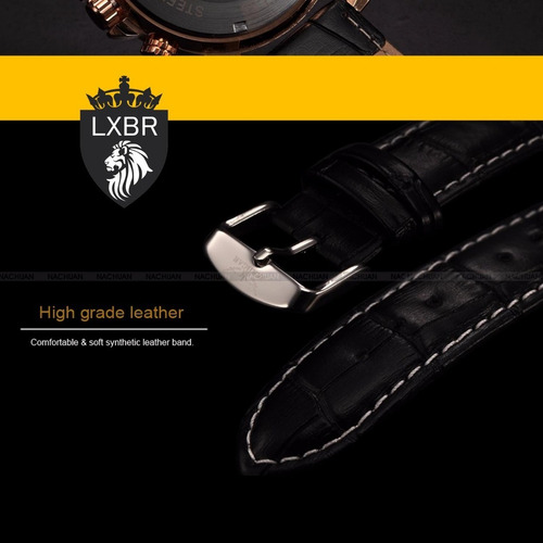 Relogio Masculino Social Jaragar Turbilhao Couro Lxbr R34b