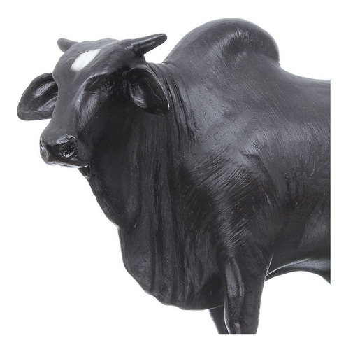 Imagem 4 de 4 de Escultura Boi Marruco Preto Em Resina Home Western Decor 275