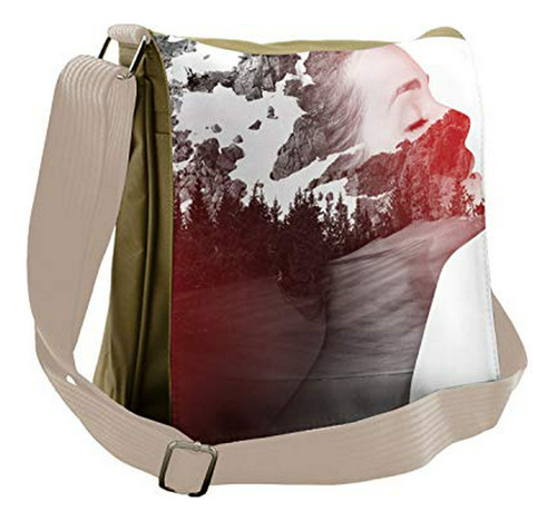 Bolso De Mensajero - Ambesonne Modern Bag, Woman Mountain Po