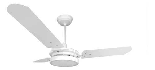 Ventilador De Teto Led Branco Com 3 Pás De Mdf 220v