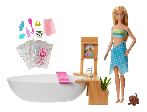 Barbie Spa Baño De Espuma Bañera Burbujas Magica Con Mascota