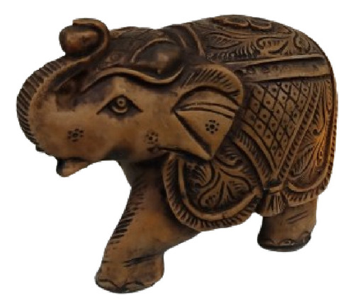 Estatua Elefante 12cm Artesania Importada India Simil Madera
