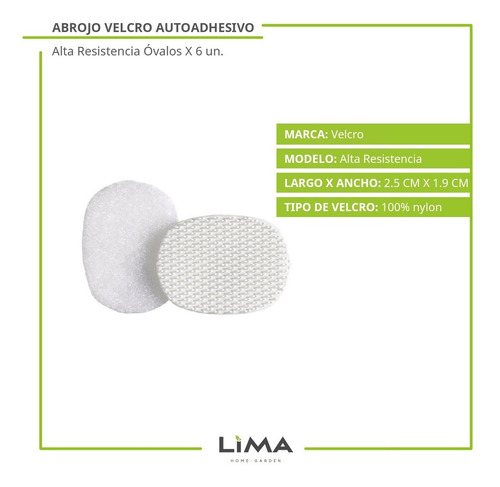 Imagen 6 de 7 de Abrojo Velcro Autoadhesivo Alta Resistencia Óvalos X 6 Un