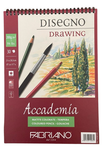 Sketchbook Academia Fabriano A5 Block Dibujo 14 X 21 Cm