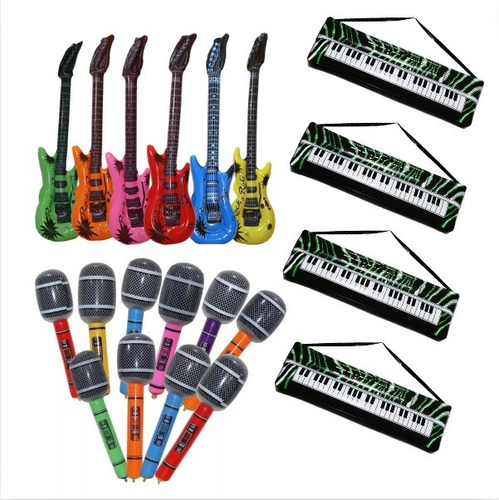 9 Instrumentos Especial Inflables Guitarra Microfono