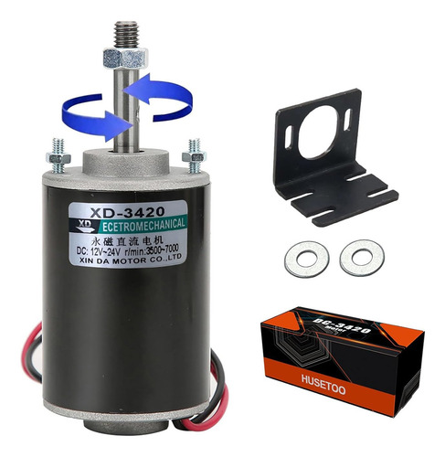 Motor Dc 12v/24v Alto Torque 30w Con Montaje