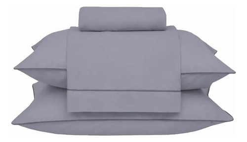 Jogo De Cama King 180 Fios Buddemeyer Basic Percalle 4 Peças Cor Chumbo Desenho do tecido Lisa