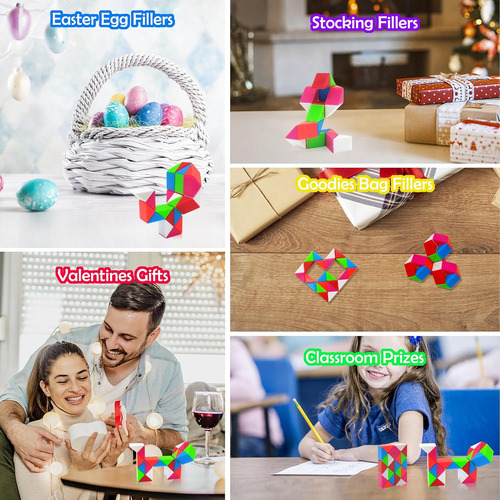 Favores De Fiesta -30 Piezas Fidgets Snake Cube Puzzles Jugu