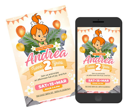 Invitación Digital Imprimible O Comparte Pebbles Pebbles