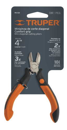 Pinza Miniatura Corte Diagonal 4 . Mango Comfort Grip