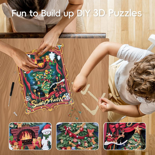 Cuadro Navideño 3d, Decorativo Enmarcado Para Colgar Red Rojo